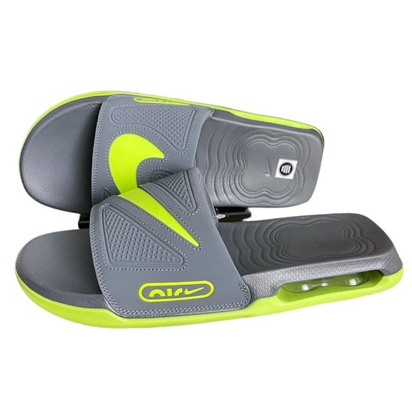 Nike Air Max Cirro Slides DC1460-003 Grey / Volt Sizes Men's 9 Wmns 10 - Picture 2 of 10